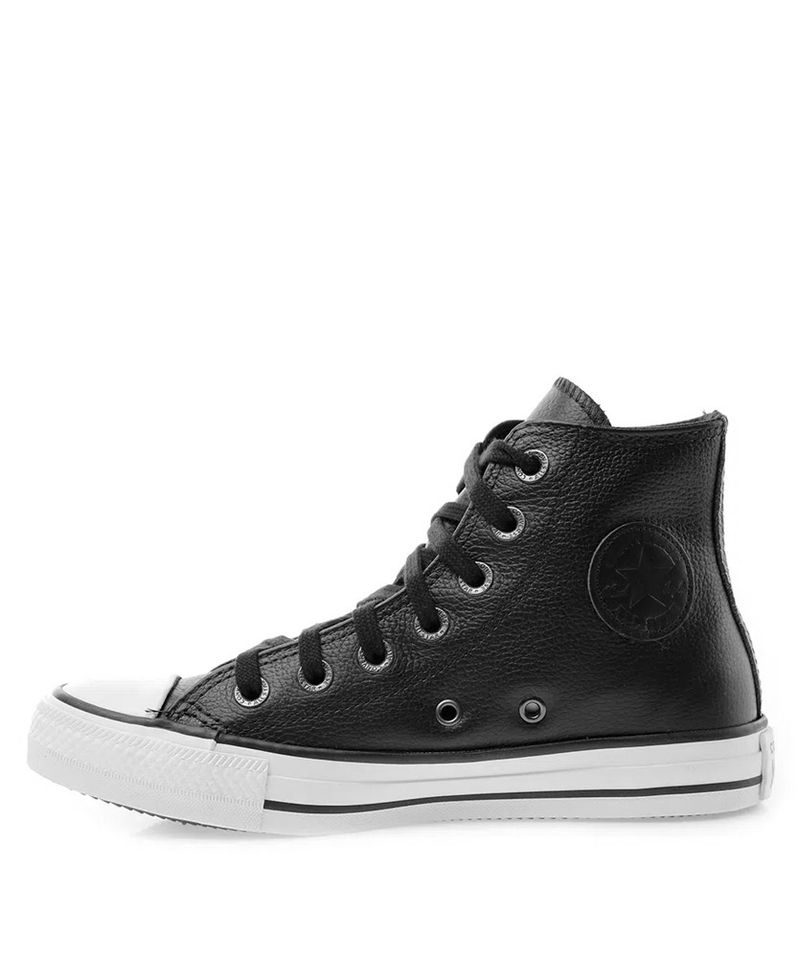 Tênis Converse All Star Chuck Taylor Couro - Preto/ Branco