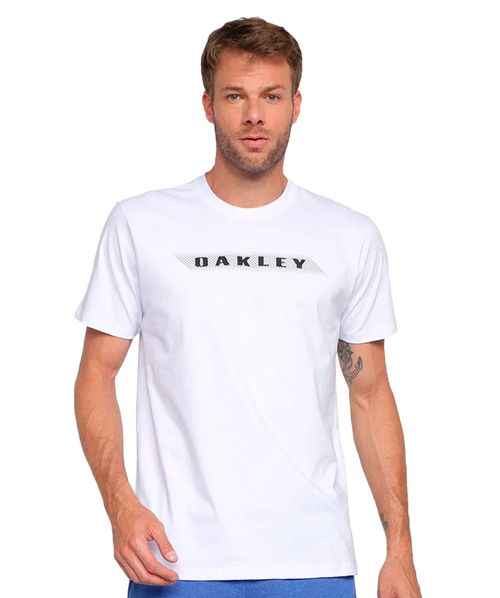 Camiseta Oakley Striped Bark Tee - Branco