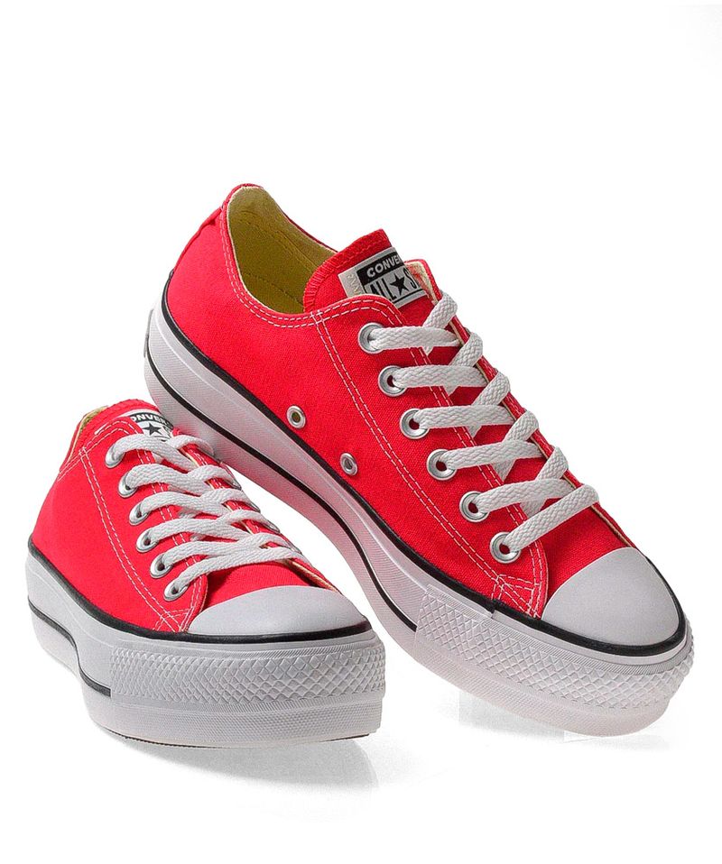 All star hot sale plataform vermelho