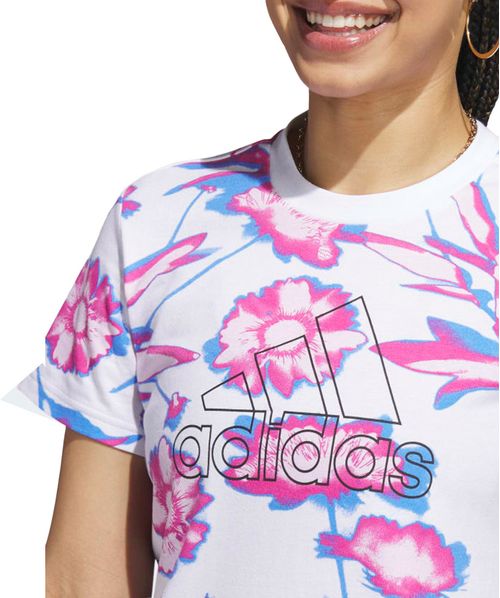 Camiseta Estampa Corrida Bloom - Branco Adidas