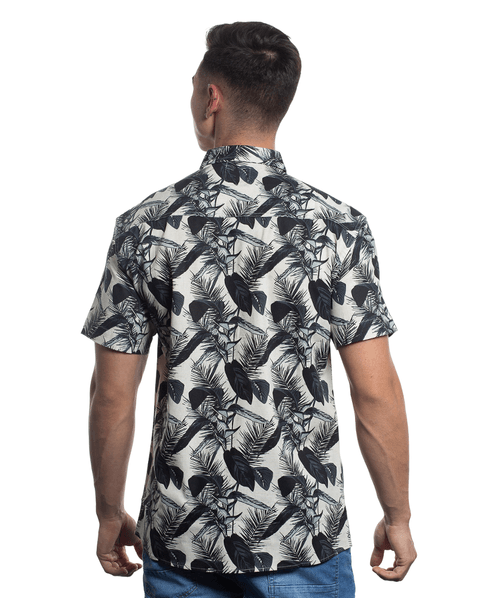 Camisa Kayland Folhagem Off White - Outlet