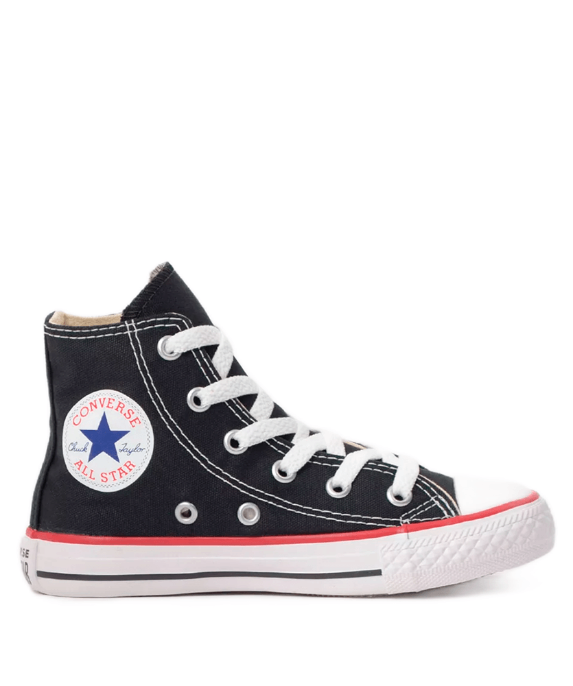 Tênis Infantil Converse Chuck Taylor All Star Kids Hi Preto Vermelho