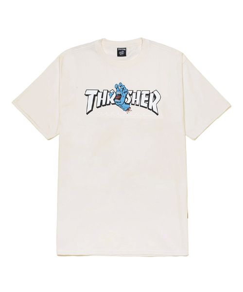 Camiseta MC Santa Cruz x Thrasher Screaming Logo  - Off White