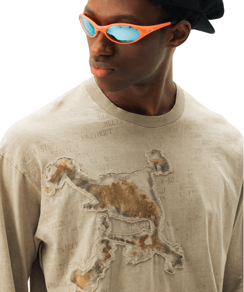 Camiseta PIET X Oakley Masc Mod Rusted Skull Long Sleeve - New Khaki