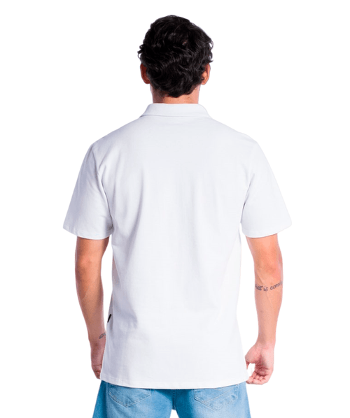 Polo Quiksilver Manga Curta Embroidery Piquet - Branco
