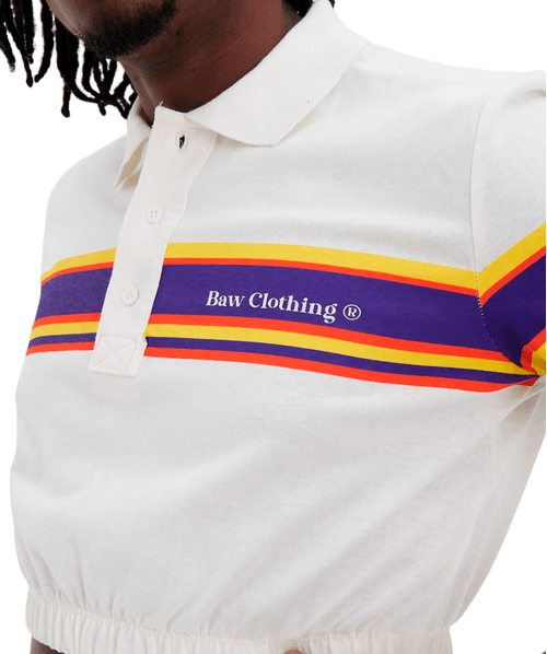 Camisa BAW Polo Cropped Revival Station - OffWhite