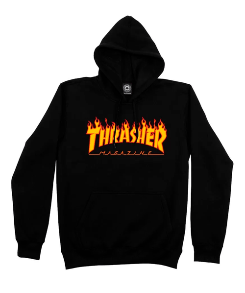 Moletom Masculino Thrasher Flame Logo - Preto