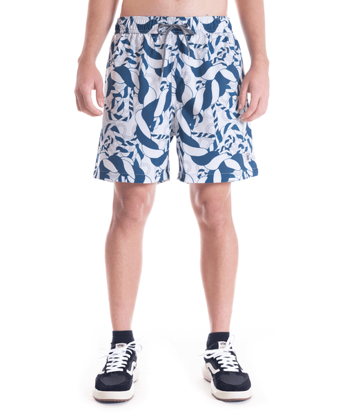 Shorts Kayland Volley Pattern Cordas - Creme Polar / Azul