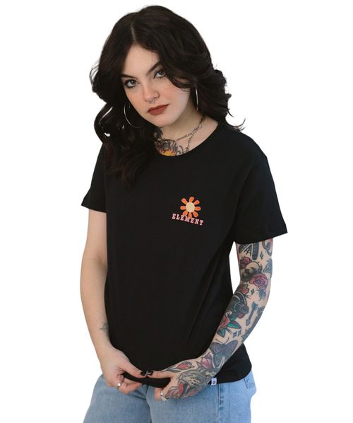 Camiseta Element Flowers - Preto