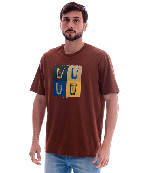 Camiseta Kayland Comfort Copo Americano Marrom