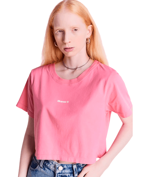 Cropped BAW T-Shirt Institutional Colors - Rosa Chiclete