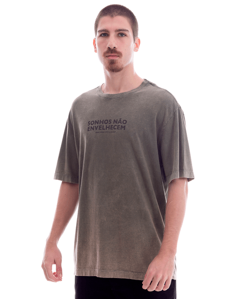 Camiseta Kayland Washed Sonhos Não Envelhecem Verde
