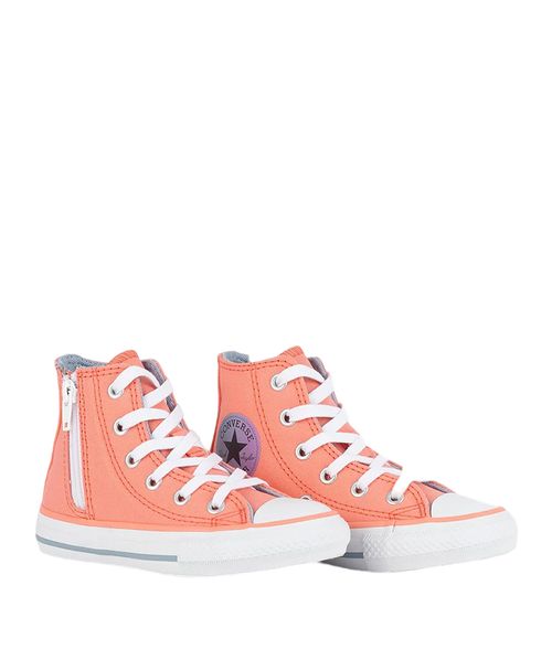 Tênis Converse Kids Chuck Taylor All Star Zip Hi Salmão