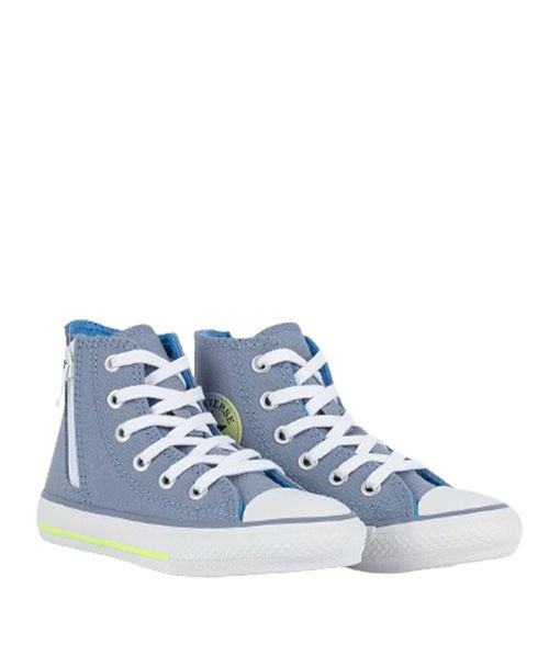 Tênis Converse Kids Chuck Taylor All Star Sidi Zip Hi Seasonal  - Azul Pedra