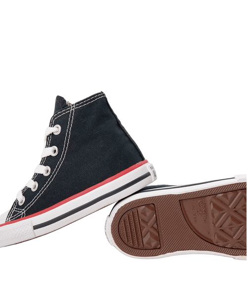 Tênis Converse Chuck Taylor All Star Kids Hi - Preto / Vermelho