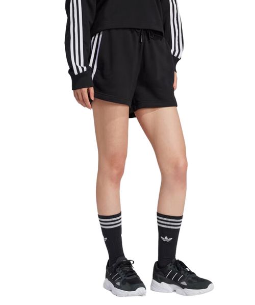 Shorts Adidas Moletinho 3 Stripes Black