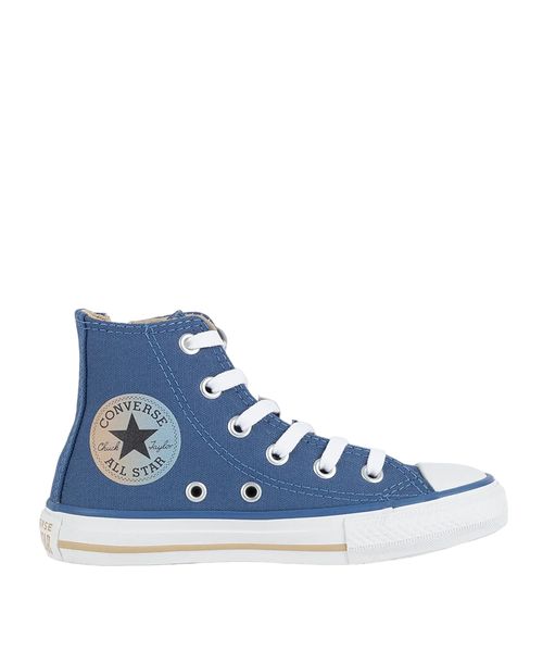 Tênis Converse Kids Chuck Taylor All Star Side Zip Hi Azul Caqui Fosco