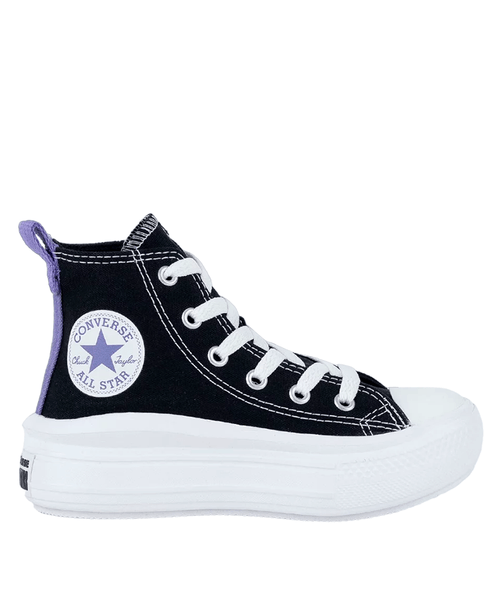 Tênis Converse Kids Chuck Taylor All Star Move Hi Preto Lua Roxa