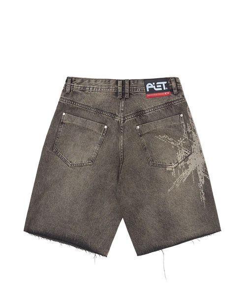 Bermuda Oakley x Piet Distressed Denim Khaki