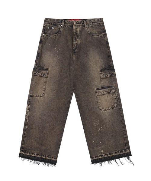 Calça Oakley x Piet Distressed Denim Khaki