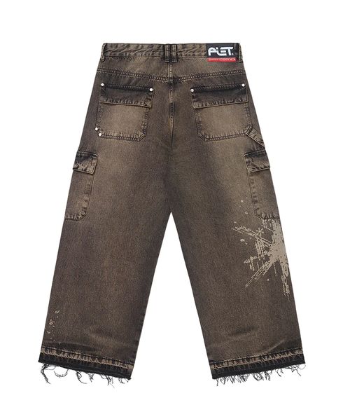 Calça Oakley x Piet Distressed Denim Khaki