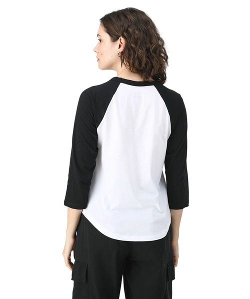 Camiseta Vans Flying V 3/4 Raglan White Black