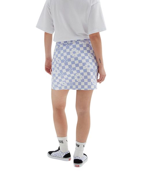 Saia Vans Fairlands Skirt Floral Checkerboard Sweet Lavender