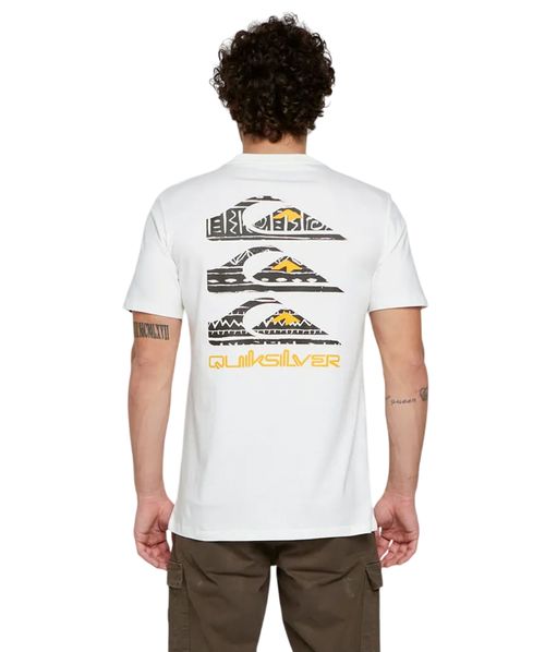 Camiseta Quiksilver Vertical Logos Snow White